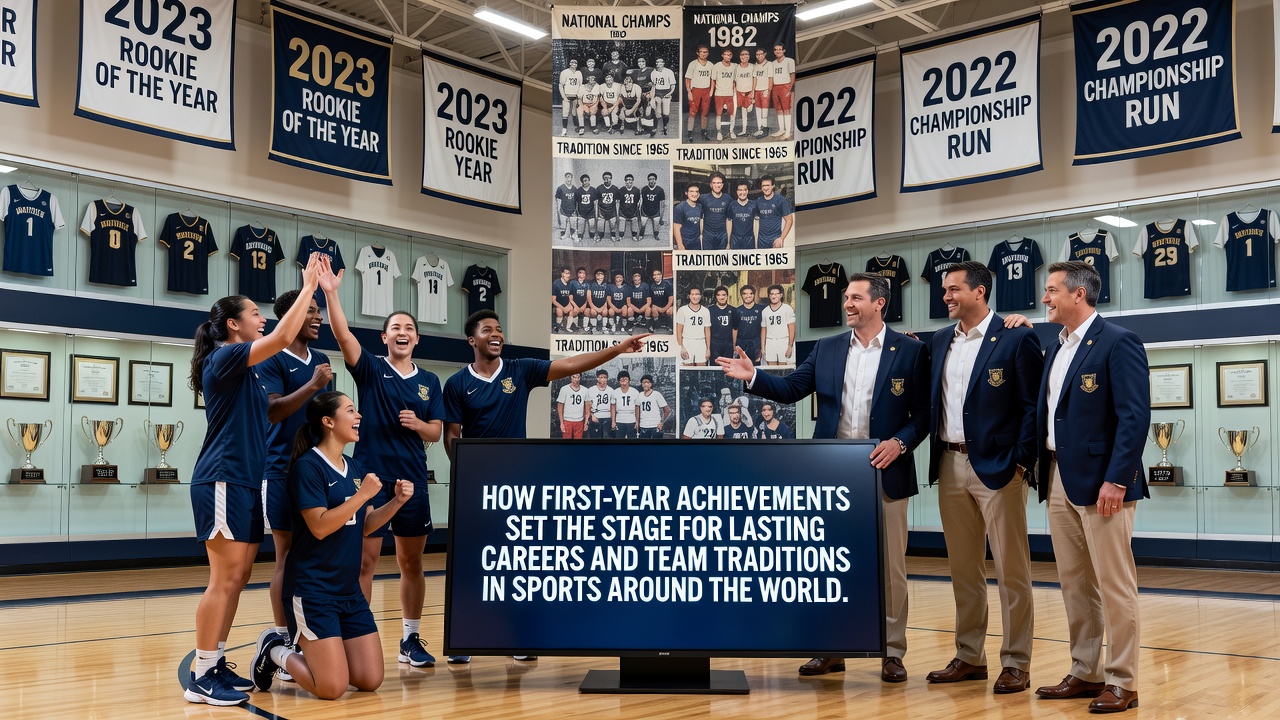 Team traditions emerging from rookie contributions in international competitions