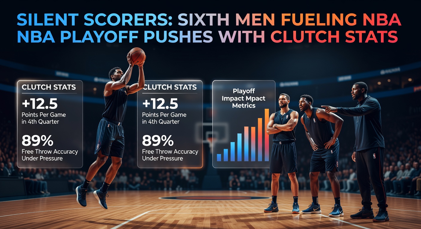 A dynamic sixth man drives to the basket during an intense NBA playoff game, igniting the bench crowd with a clutch score