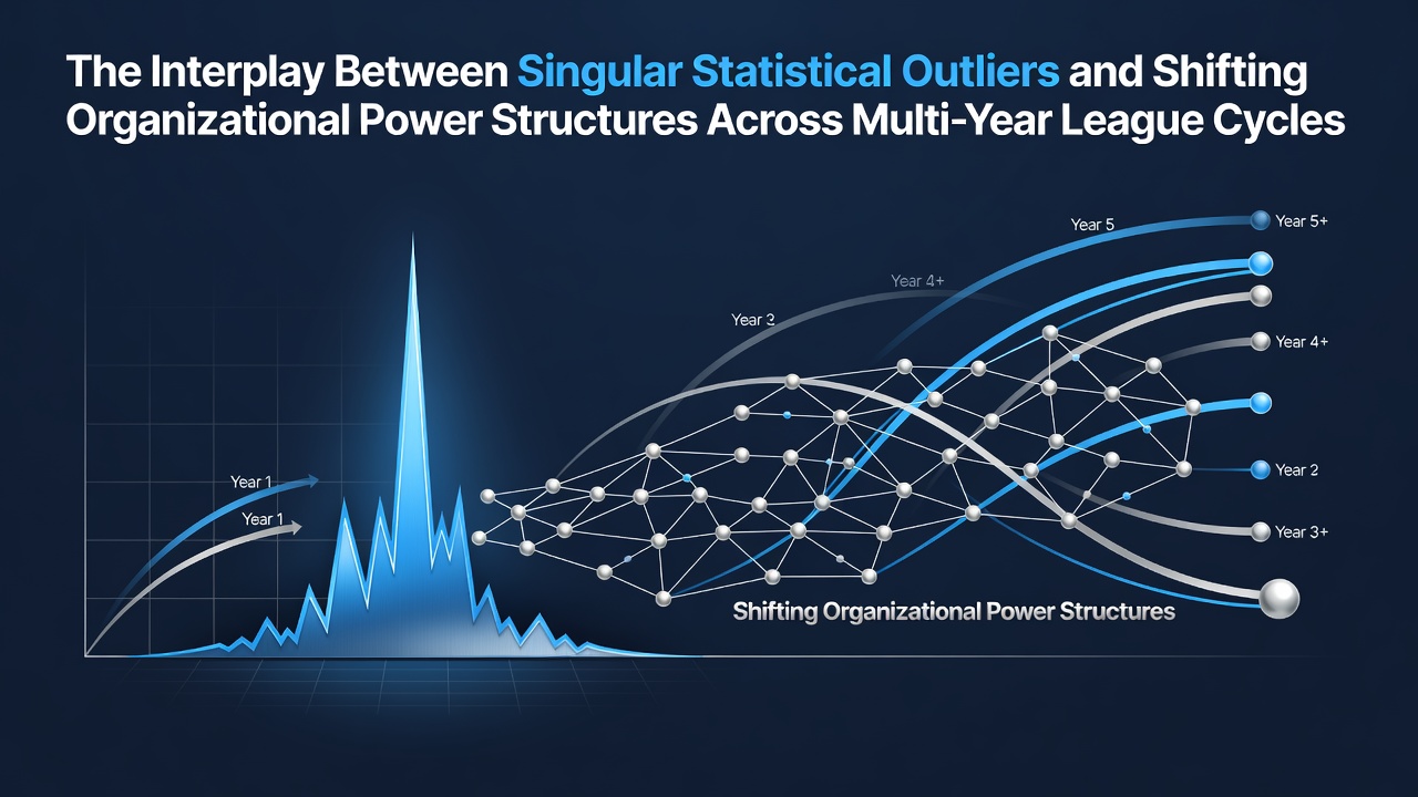 Visual representation of statistical outliers influencing league standings across multiple seasons