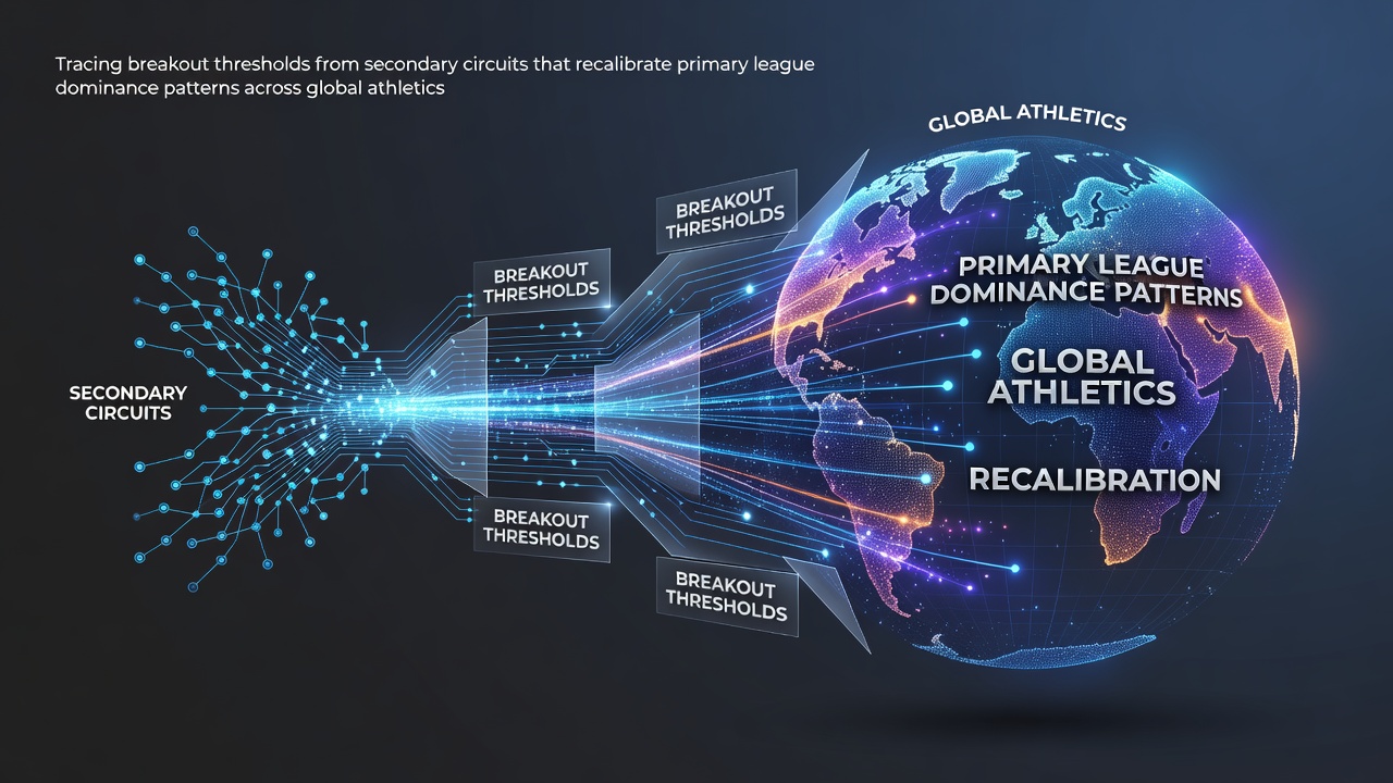 Visual representation of secondary league data flows influencing primary sports dominance patterns